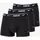 Herren Everyday Cotton Stretch Trunks 3Pk Black/Black/Black M