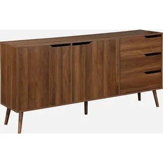 sweeek - Skandinavisches Sideboard mit 2 Türen 160 cm - Nussbaumfarben