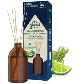 Glade Aromatherapy Essential Oils 80 ml, mit Stäbchen Bergamotte Zitronengras, Calm Mind,