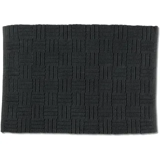 kela Badematte rutschfest 60 x 100 cm LEANA, Badezimmerteppich grau, waschbar, 100% Baumwolle, Badvorleger in Flechtoptik, granitgrau