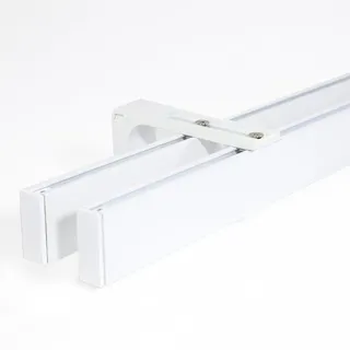Deco-Raum Gardinenschiene 2-lauf Loft , Weiß , Metall , 140 cm , Heimtextilien, Vorhänge, Vorhangschienen, Flächenvorhangschienen