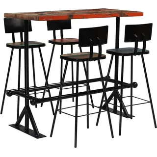 The Living Store Bar-Set 5-tlg. Altholz Massiv Mehrfarbig