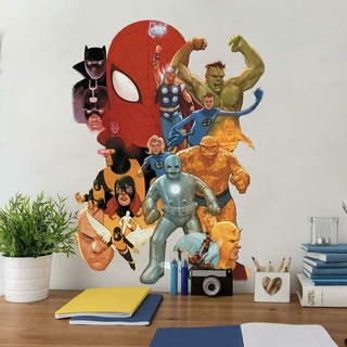 RoomMates RMK4648GM Marvel Avengers Classic Peel and Stick Wandaufkleber, Rot, Gelb, Grün, Blau, Schwarz