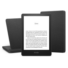 Kindle Paperwhite Signature Essentials Bundle mit einem Kindle Paperwhite Signature Edition (32 GB | ohne Werbung), einer Amazon Lederhülle (Schwarz) und einem kabelloses Ladedock „Made for Amazon“
