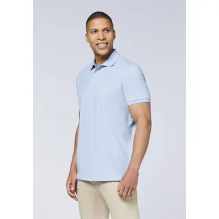 Poloshirt CHIEMSEE, Herren, Gr. L (52/54), blau (brunnera blau), 100% Baumwolle, ohne Ausschnitt, Shirts Poloshirt
