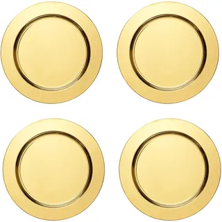 ECHTWERK 4-teiliges Platzteller/Servierteller Set Shiny aus hochwertigem Edelstahl, Gold-Edition, Ø 33,2 cm