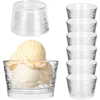 KADAX Eisbecher aus Glas, 6er Set, 290ml, Dessertgläser mit Fuß, Eisschalen für Eis, Desserts & Obst, Eisgläser, Dessertschalen, Spülmaschinenfest (Modell 4)