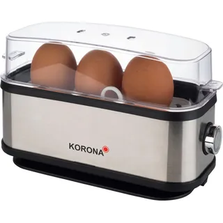 KORONA 25304 3 Eier + Eierhalter + Messbecher + Eierstecher Silber/Schwarz