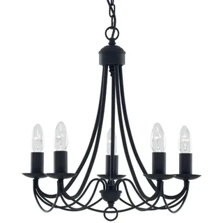 Kronleuchter , Schwarz , Metall , 120 cm , Europäischer Sicherheitsstandard , höhenverstellbar , Lampen & Leuchten, Innenbeleuchtung, Hängeleuchten, Kronleuchter