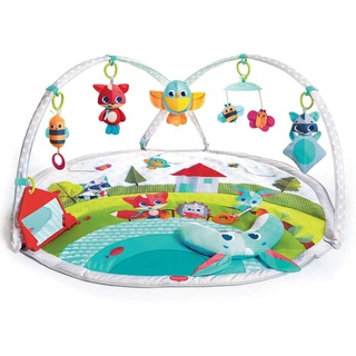 Tiny Love Dynamic Gymini, Spieldecke Baby, 0+ Monate, Spielmatte Baby, Spieldecke mit Spielbogen, Krabbeldecke mit lustigem Spielzeug-Rekorder, sowie Musik- & Lichteffekten, 100 x 90 cm, Meadow Days