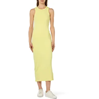 Tommy Hilfiger Damen Kleid Midi Dress Slim Fit, gelb (Yellow Tulip), XXXL