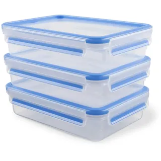 Emsa Frischhaltedose rechteckig blau 22,5 x 5,8 x 16,3 cm 1,2 l 3-teiliges Set
