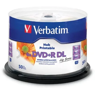 Verbatim DVD+R 8.5GB, 8x, 50er Spindel, inkjet printable (97693)