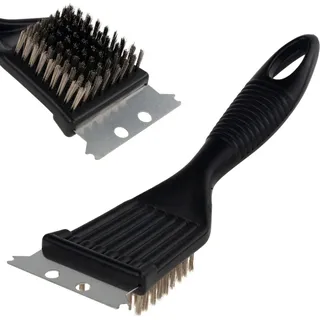 Schaber Bürste Mit Schaber Für Die Reinigung Von Grillrosten Grillreiniger 2In1 Schaber zum Reinigen von Rosten - Schwarz