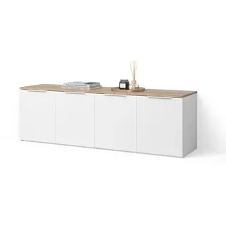 livinity® Wohnwand Piave Weiß/Sonoma 2 Teile
