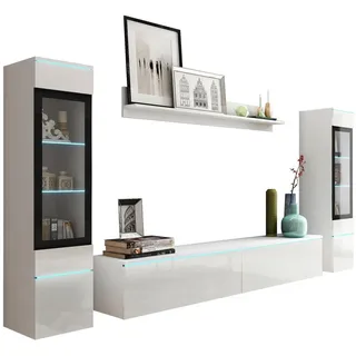 P & B Wohnwand Vera, 4-tlg. ca. 240x130 cm Weiß