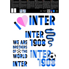 IMAGICOM Logo Inter Mailand Aufkleber Abnehmbar und wiederverwendbar A3 2 Blatt, Kunststoff, mehrfarbig, 29,7 x 5 x 42 cm