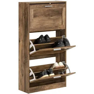 SoBuy Schuhkipper 60 x 115 x 23 cm braun/grau