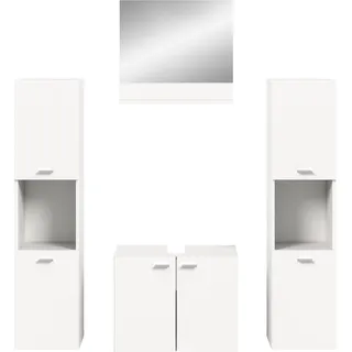 WELLTIME »Tampa, Breite 137cm, 4-teilig«, (4 St.), Waschbeckenunterschrank, Spiegel, Hochschrank