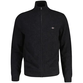 GANT Sweatshirt »Strickjacke EXTRAFINE LAMBSWOOL ZIP CARDIGAN«, grau