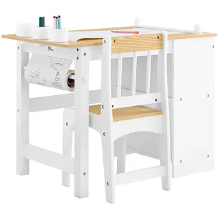 SoBuy Kindersitzgruppe 80 x 66 x 50 cm Kiefer natur weiß