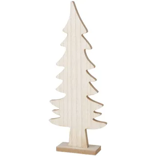 Boltze Dekoaufsteller Kjell (Tannenbaum Figur, Dekoration für Weihnachten, aus Holz, Höhe 40 cm) 1006922, Natur