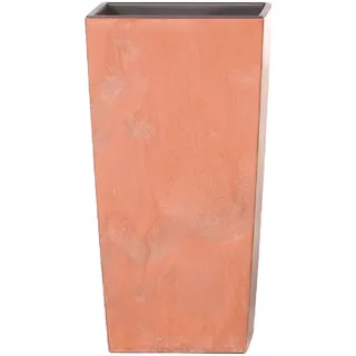 Prosperplast Urbi Square Effect Blumentopf Pflanzkübel Beton-Design 2in1 inkl. Pflanztopf Kunststoff (400mm, Terrakotta)
