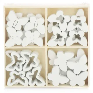 com-four® 32x Schmetterling Streudeko - Kleine Schmetterlinge aus Holz in vier Designs - Holz-Schmetterlinge für Tischdeko und Frühlingsdekoration (32 Stück Schmetterling V2)