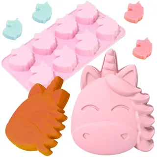 HGSHUO Silikonformen Einhorn Backform Kuchenform Silikon Form 3D Kuchenbackform Mousse Schokoladenformen Motivbackformen Gelee Dessert Soap Geburtstag Halloween Weihnachten 2 Stück