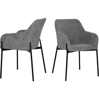 SIT Möbel Armlehnstuhl Bouclé grau 2er Set