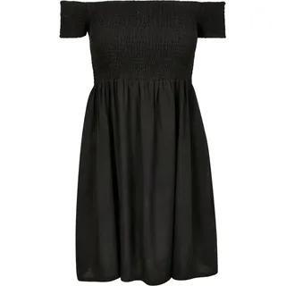 URBAN CLASSICS Smoked Off Shoulder Dress (Black 00007), 36 (Herstellergröße: S)