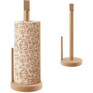 GmeDhc Küchenrollenhalter Holz, Küchenrollenhalter Stehend | Küchentollenhalterung, Küchenpapierhalter für Küche, Esstisch, Heimdekoration