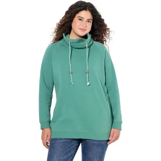 Ulla Popken Damen große Größen Übergrößen Plus Size Sweatshirt, weiter Stehkragen, Taschen, Raglan-Langarm