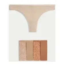 Womens M&S Collection 5pk No VPL Microfibre Thongs - Rose Quartz, Rose Quartz - 20