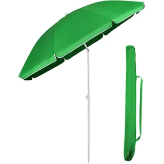 Sekey Sonnenschirm 180 cm Rund Balkonschirm Strandschirm mit Schutzhülle UV Schutz Windstabil Wasserabweisend, Grün - Grün