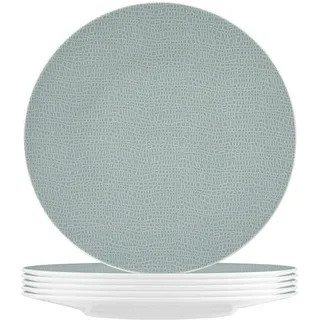 Speiseteller SELTMANN WEIDEN "Speiseteller Life Fashion ø 28,3 cm 6er Set", blau (grün chic), L:28,3cm, Speiseteller, Speiseteller