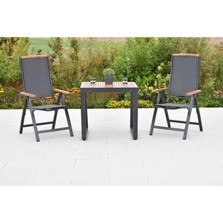 Merxx Siena Set 3-tlg. 2 Klappsessel Balkon-Tisch Ausziehbar