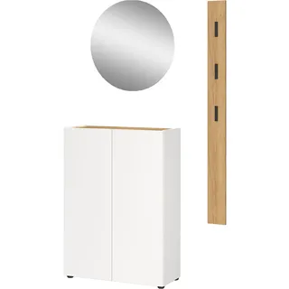 Germania Garderoben-Set Alviano 104 x 200 x 33 cm Weiß/Eiche