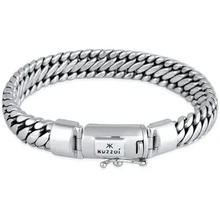Armkette KUZZOI "Armband Herrenschmuck Panzerarmband Rund Basic 925 Silber" Gr. 190, silber, Armbänder, Herren, 190, Silber 925 (Sterlingsilber), Armkette