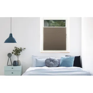 Plissee MYDECO "Free" Gr. 7, grau (taupe, weiß), B:80cm H:210cm, Obermaterial: 100% Polyester, Plissees, Plissee