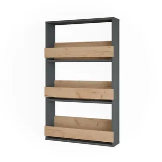 Vicco Weinglasregal Repose Goldkraft Eiche/Anthrazit 60 x 98 cm , Honigeiche, Anthrazit , Holzwerkstoff , 3 Fächer , Rechteckig , 60x98x15.1 cm , Wohnzimmer, Regale, Wandregale
