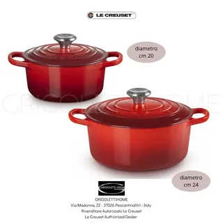 Le Creuset Set 2 Runder Schmortopf aus Emaille-Gusseisen – Kirsche