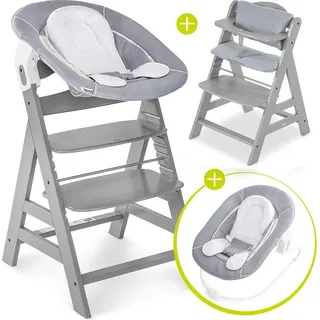 Hauck Alpha Plus Grey Newborn Set - 4-tlg. Hochstuhl - Grau