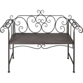 vidaXL Gartenbank 132 cm Stahl Antik Braun - Braun