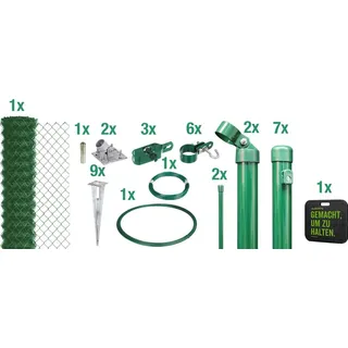 GAH Alberts Maschendrahtzaun 15 m x 80 cm Grün/Stahl