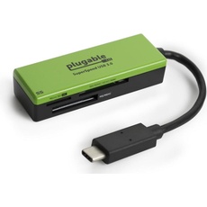 Plugable USB C SD Card Reader (USB 3.2), Speicherkartenlesegerät, Grün, Schwarz