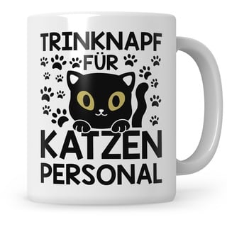 Sweetify Trinknapf für Katzenpersonal Tasse, Katzenmama Geschenk Katzenpapa, für Katzenliebhaber Kaffeetasse mit Spruch, Katzen Geschenkidee