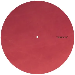 THAKKER Nubuck Leather Mat - Plattentellerauflage aus echtem Nubuk Leder | 1,8-2mm stark | 295mm Durchmesser | mehr Wärme | mehr Dynamik (Rot)