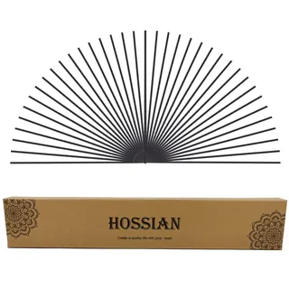 HOSSIAN Rattanstäbchen für Raumduft, Diffuserstäbchen Rattan Reed Fiber, Aroma Diffuser Stäbchen für ätherische Öle im Home Office Hotel Spa (Schwarz 30cm*3mm 70 Stück)