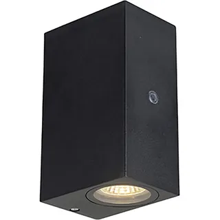 LED`s light Außenleuchte Eckig mit Tageslicht-Sensor Schwarz